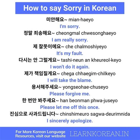 sorry in korean
